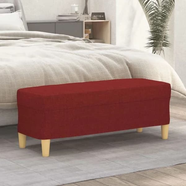 Banco 100x35x41 cm Tecido Vermelho Tinto - 349381