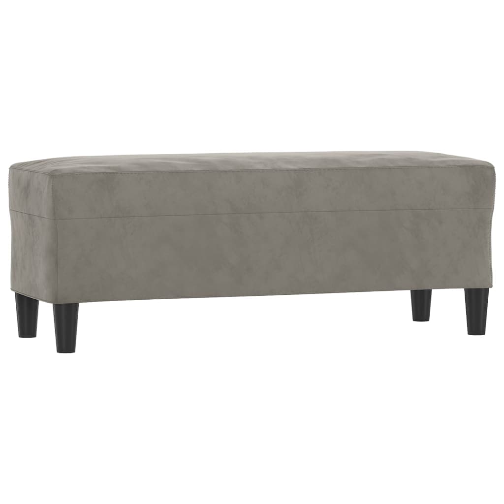 vidaXL Banco 100x35x41 cm veludo cinza-claro