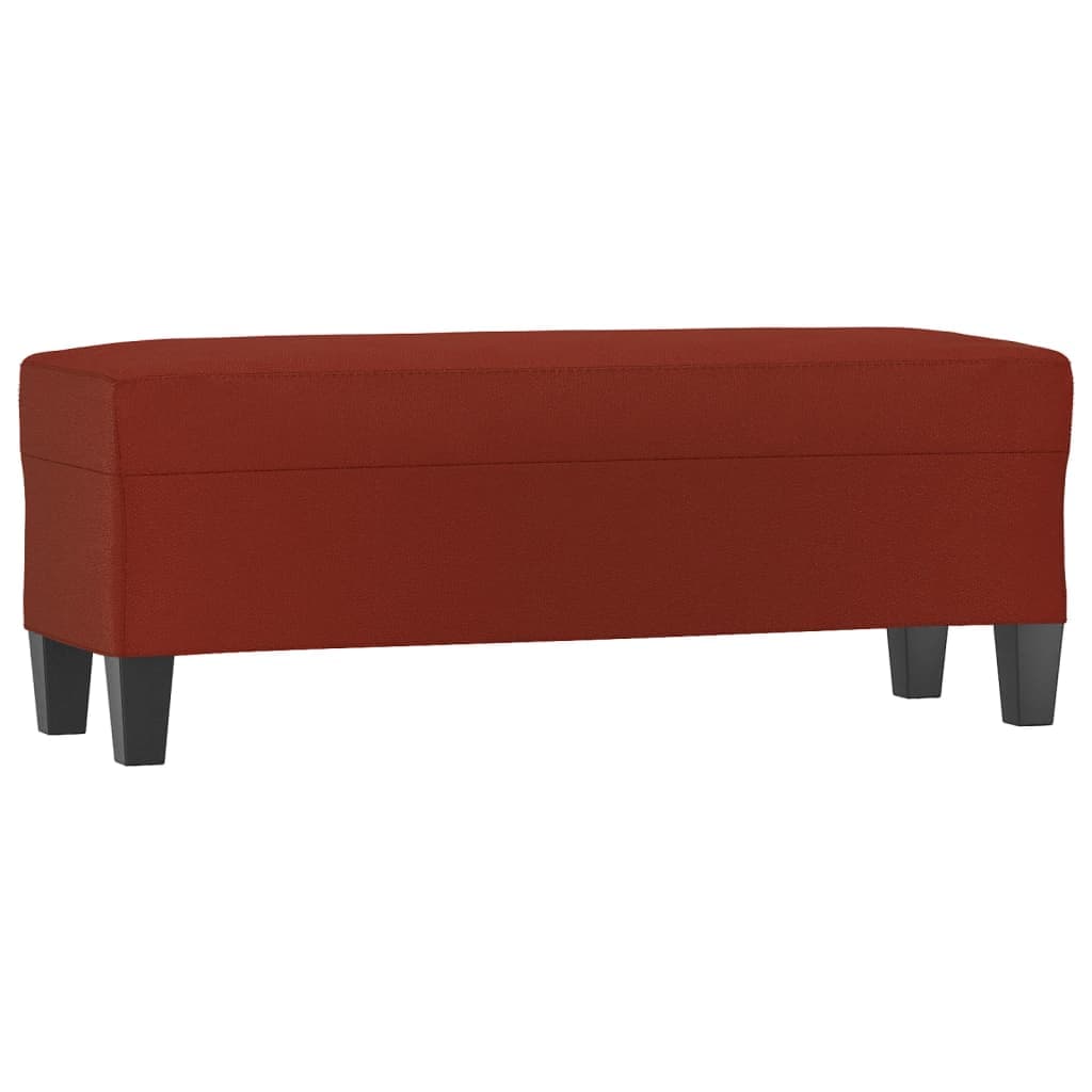 vidaXL Banco 100x35x41 cm couro artificial vermelho tinto