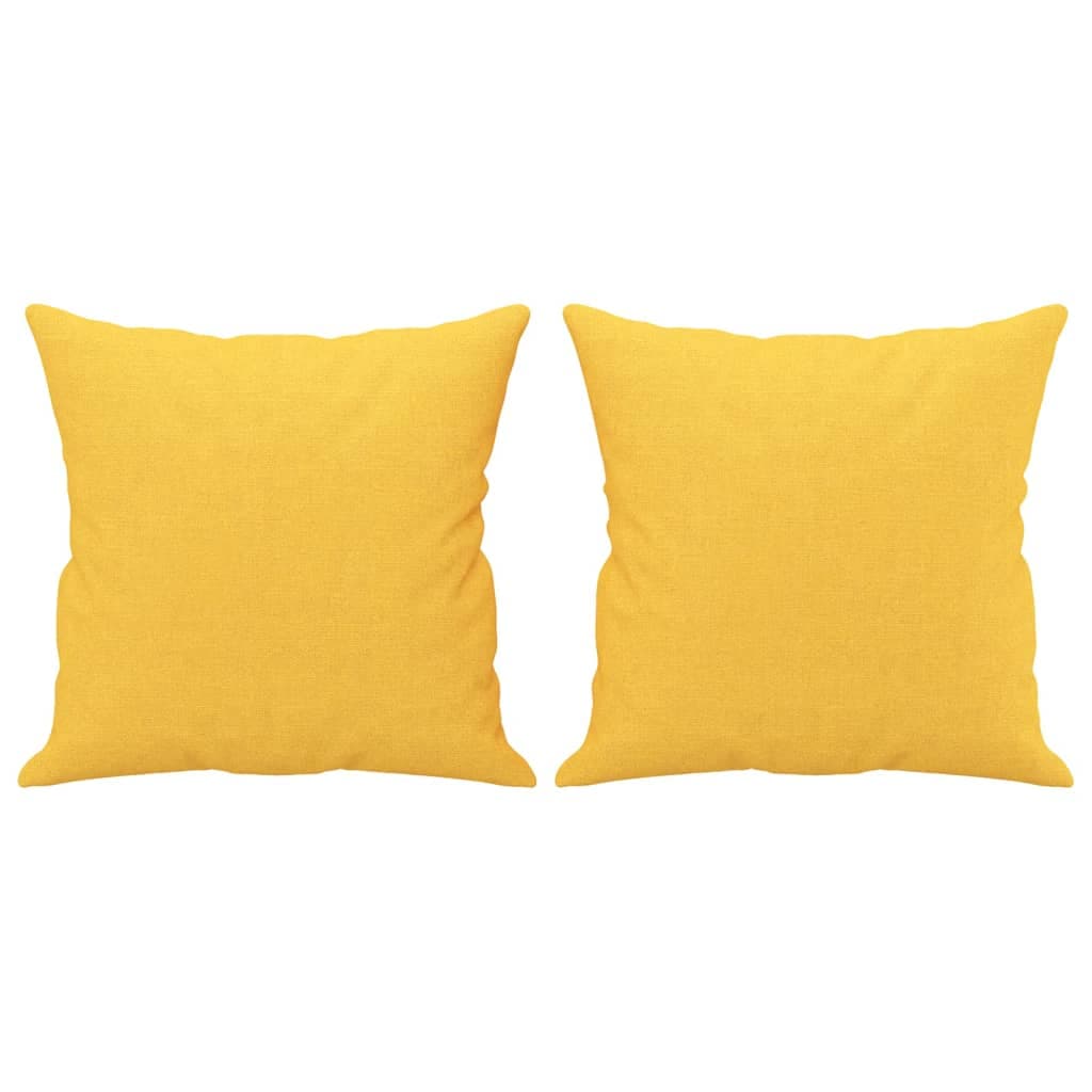 vidaXL Almofadas decorativas 2 pcs 40x40 cm tecido amarelo-claro