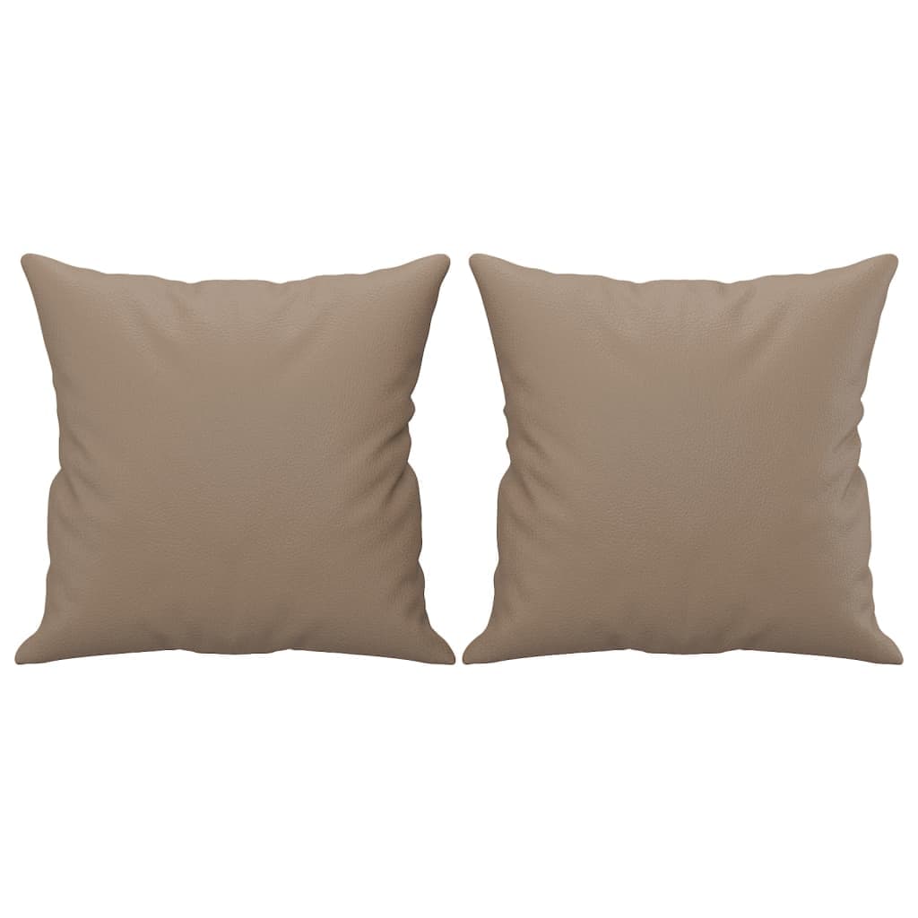 vidaXL Almofadas decorativas 2 pcs 40x40cm couro artificial cappuccino