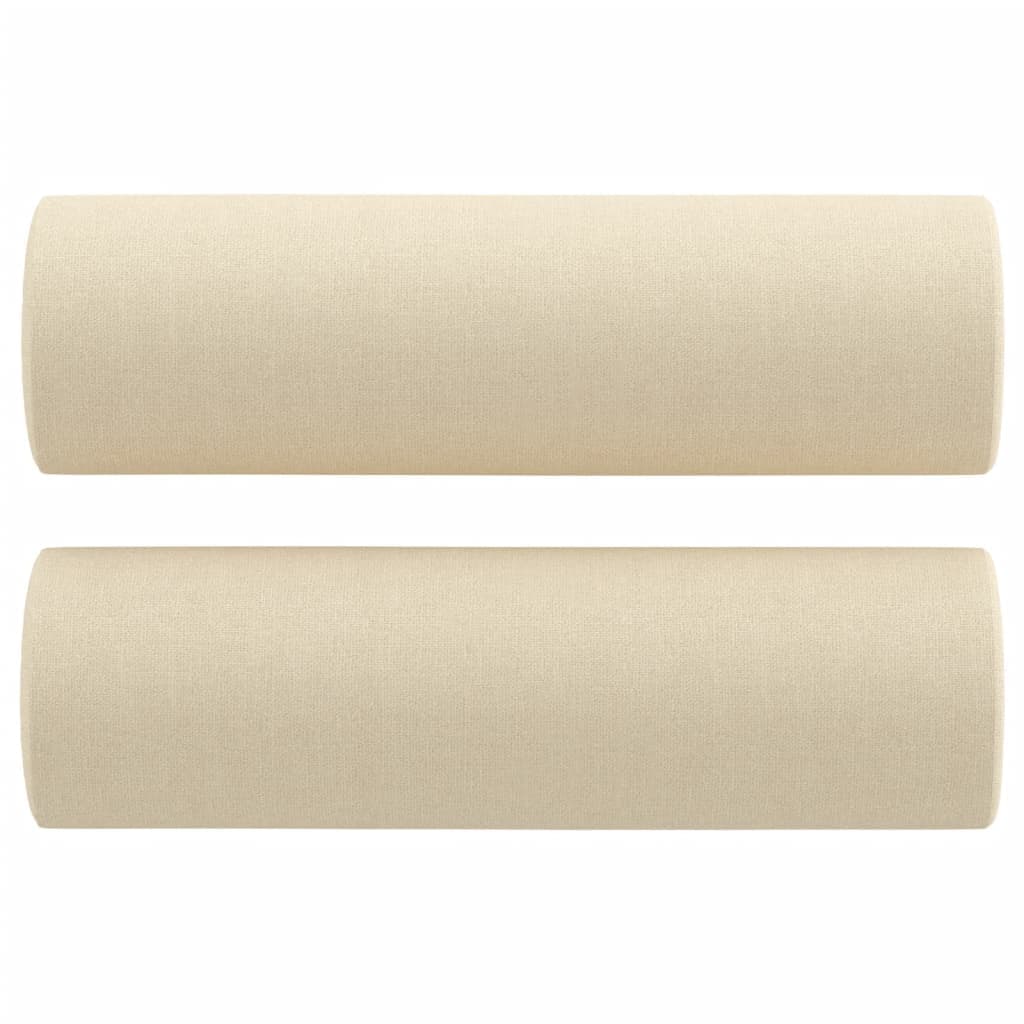 vidaXL Almofadas decorativas 2 pcs Ø15x50 cm tecido cor creme