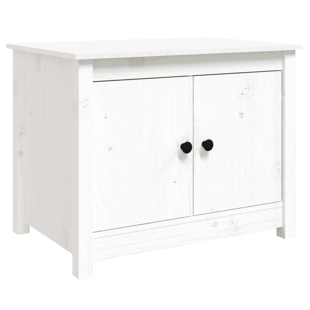 vidaXL Mesa de centro 71x49x55 cm pinho maciço branco