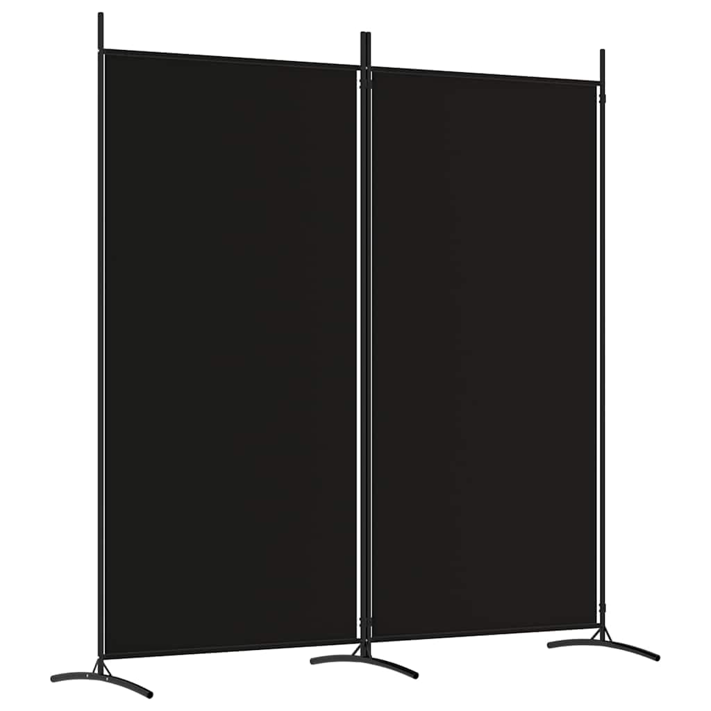 vidaXL Divisória de quarto com 2 painel 175x180 cm preto tecido