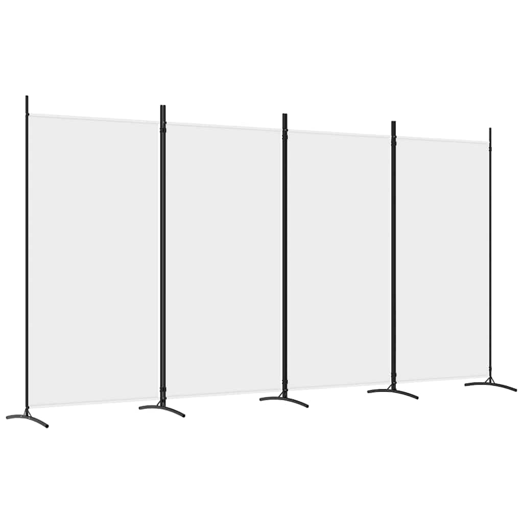 vidaXL Biombo com 4 painéis 346x180 cm tecido branco