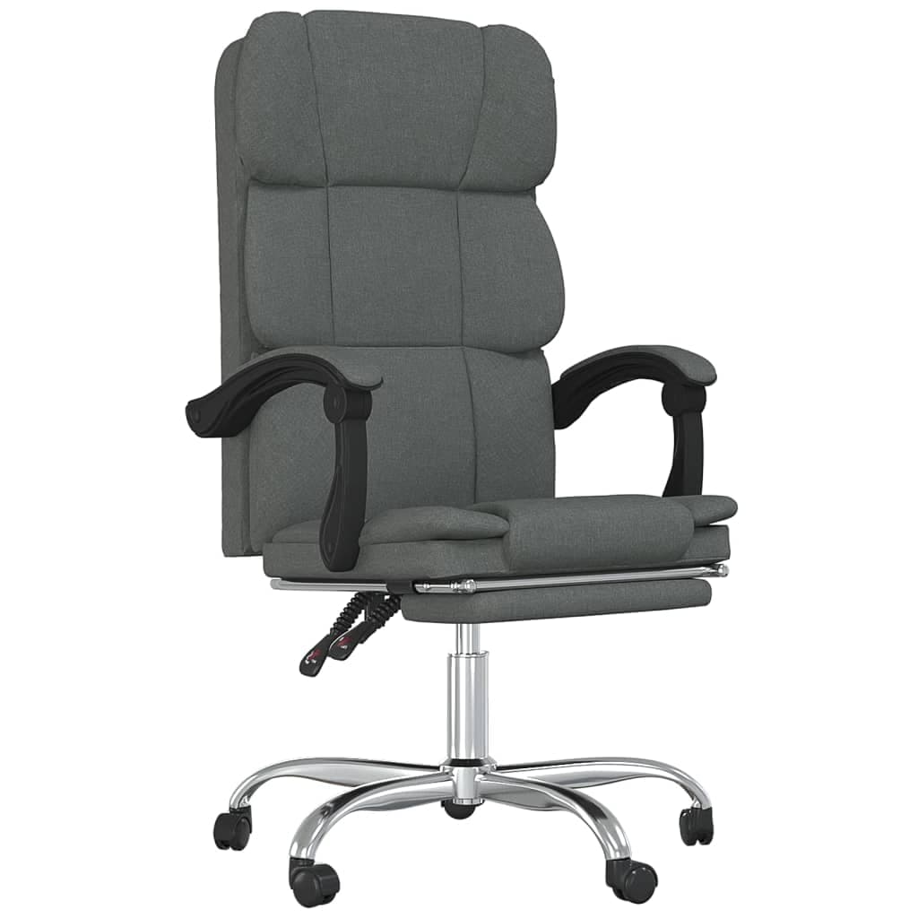 Cadeira de Escritório Reclinável Tecido Cinzento-escuro - 349628