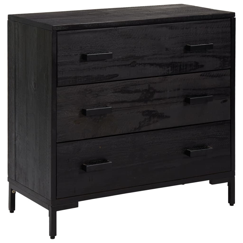 vidaXL Cómoda 75x35x70 cm pinho maciço preto