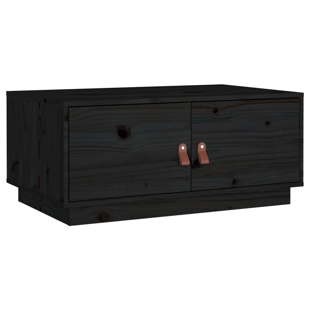 vidaXL Mesa de centro 80x50x35 cm pinho maciço preto