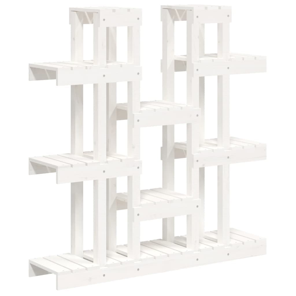 vidaXL Suporte para plantas 104,5x25x109,5 cm pinho maciço branco