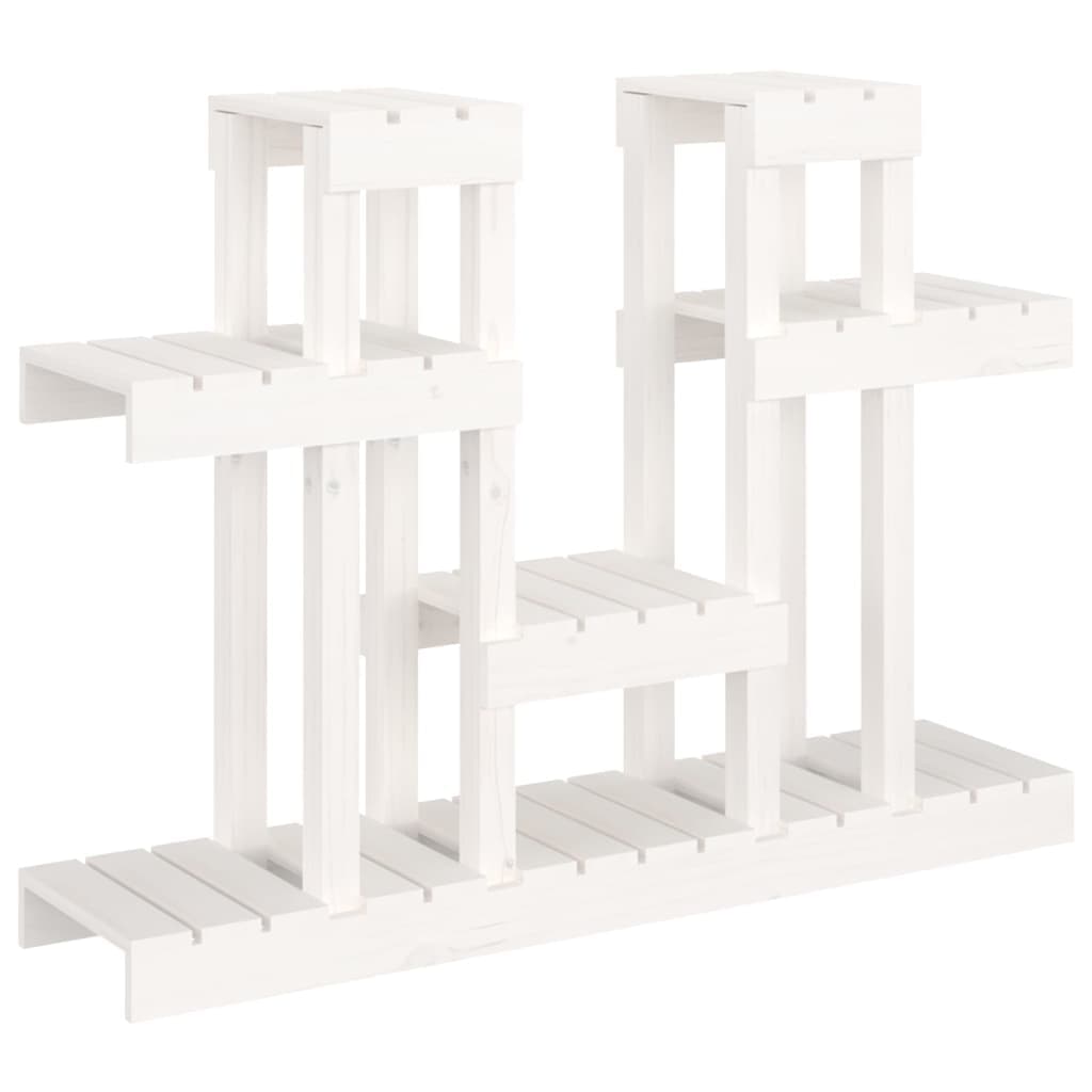 vidaXL Suporte para plantas 104,5x25x77,5 cm pinho maciço branco