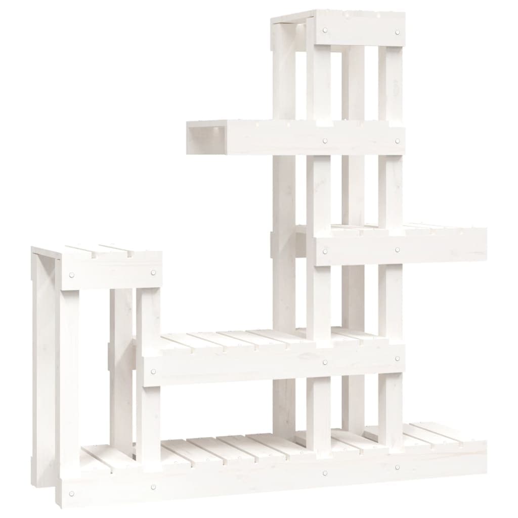 vidaXL Suporte para plantas 92x25x97 cm pinho maciço branco