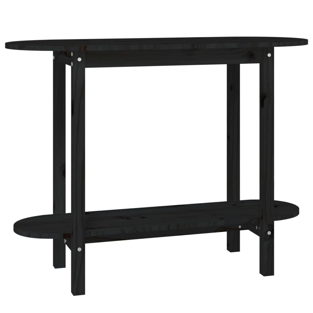 vidaXL Mesa consola 110x40x80 cm madeira de pinho maciça preto