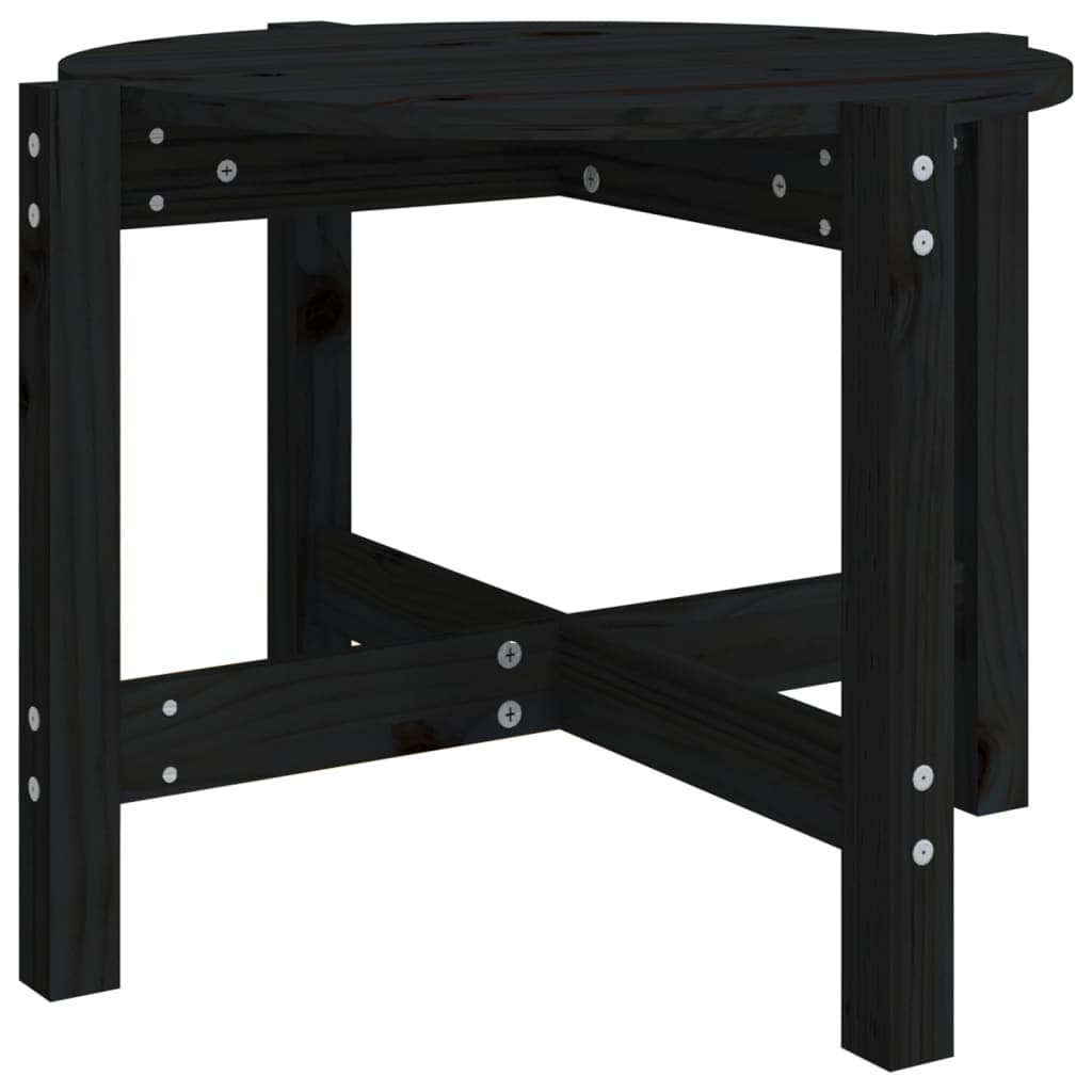vidaXL Mesa de centro Ø 62,5x45 cm madeira de pinho maciça preto