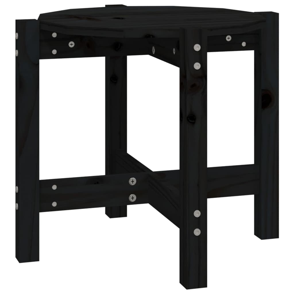 vidaXL Mesa de centro Ø 52,5x45 cm madeira de pinho maciça preto