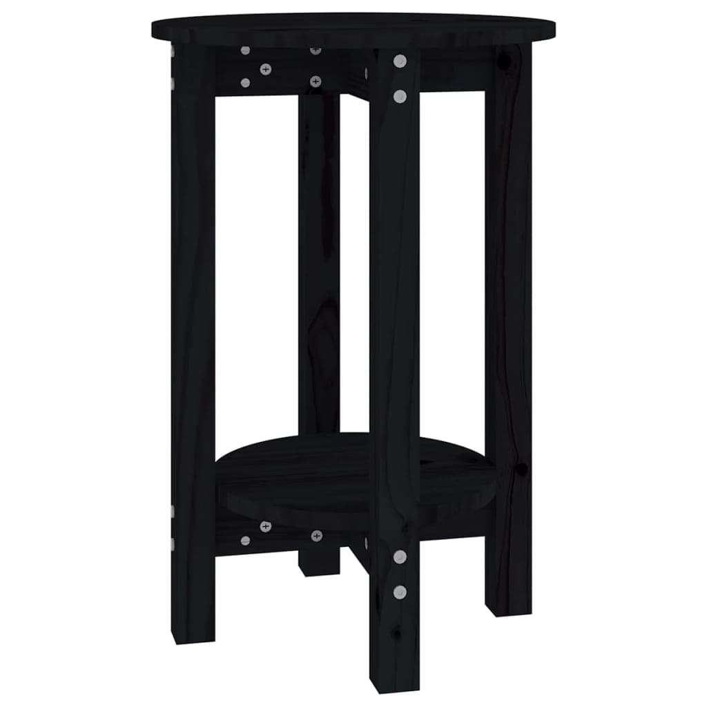 vidaXL Mesa de centro Ø 40x60 cm madeira de pinho maciça preto