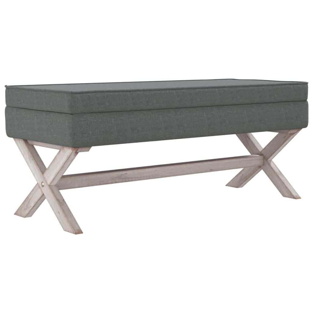 vidaXL Banco de arrumação 110x45x49 cm tecido cinzento-escuro