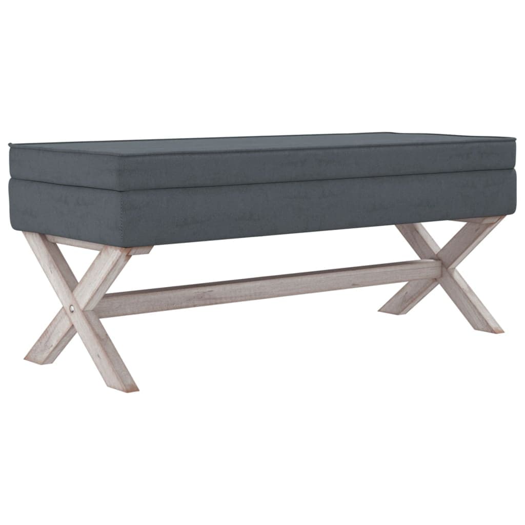 vidaXL Banco de arrumação 110x45x49 cm veludo cinzento-escuro