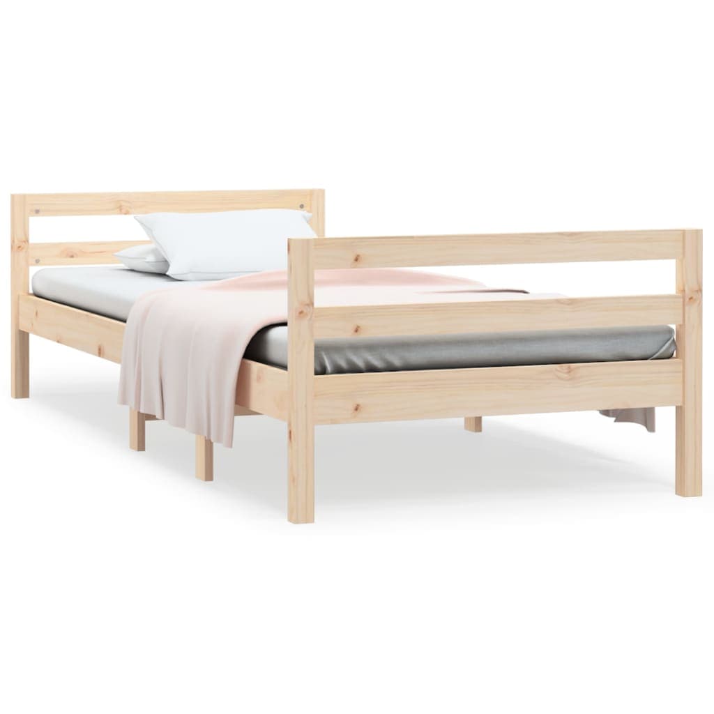 vidaXL Cama sem colchão 90x200 cm madeira de pinho maciça