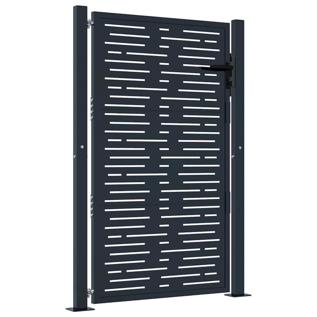 vidaXL Portão de Jardim 105x155 cm Aço Design Quadrados Antracite - 100391861