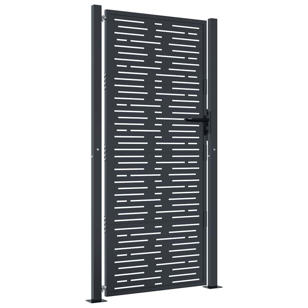 vidaXL Portão de jardim antracite 100x175 cm aço design quadrado