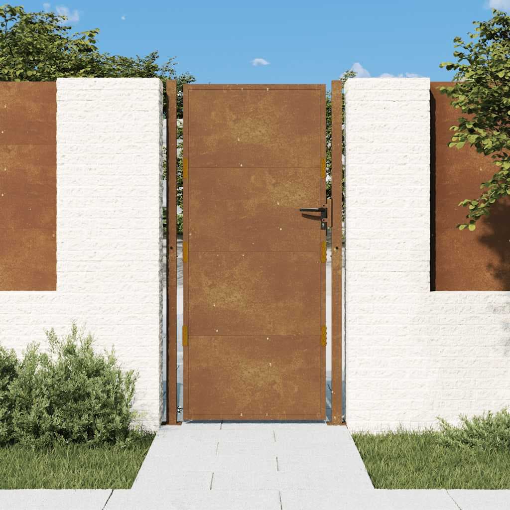 vidaXL Portão de jardim 100x175 cm Aço Corten