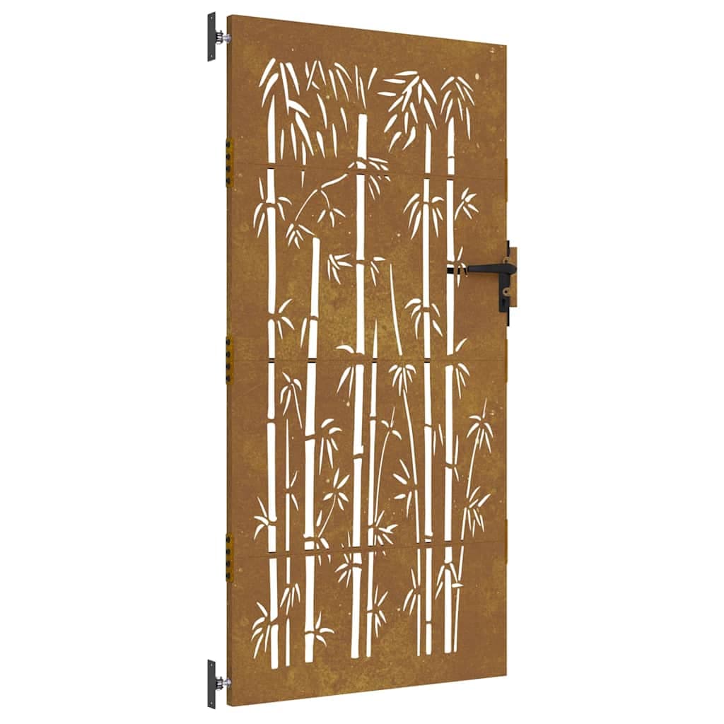 vidaXL Portão de Jardim 85x175 cm Aço Corten Design Bambu - 2369288681