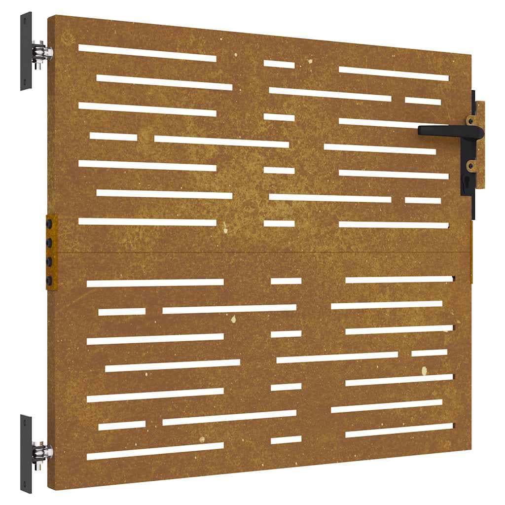vidaXL Portão de jardim 85x100 cm aço corten design quadrados