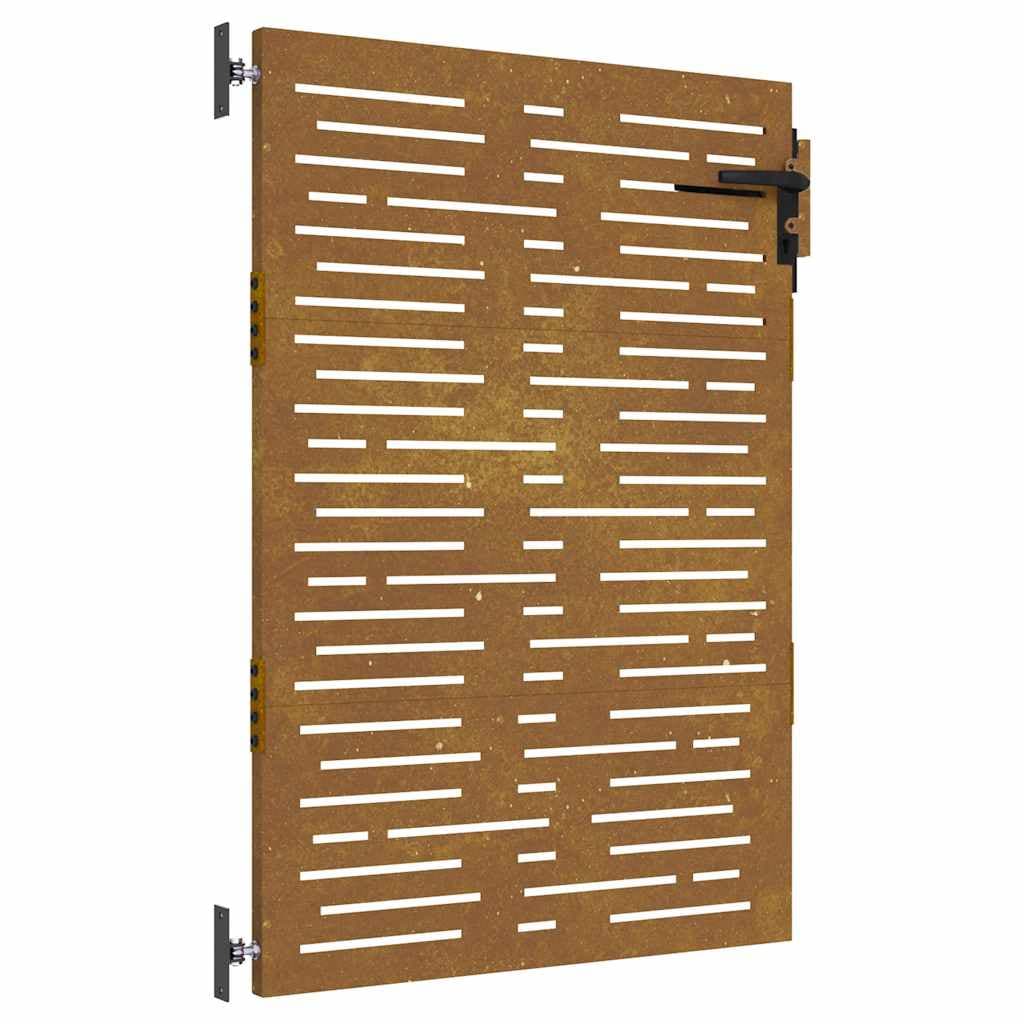 vidaXL Portão de Jardim 85x125 cm Aço Corten Design Quadrados - 3262770990