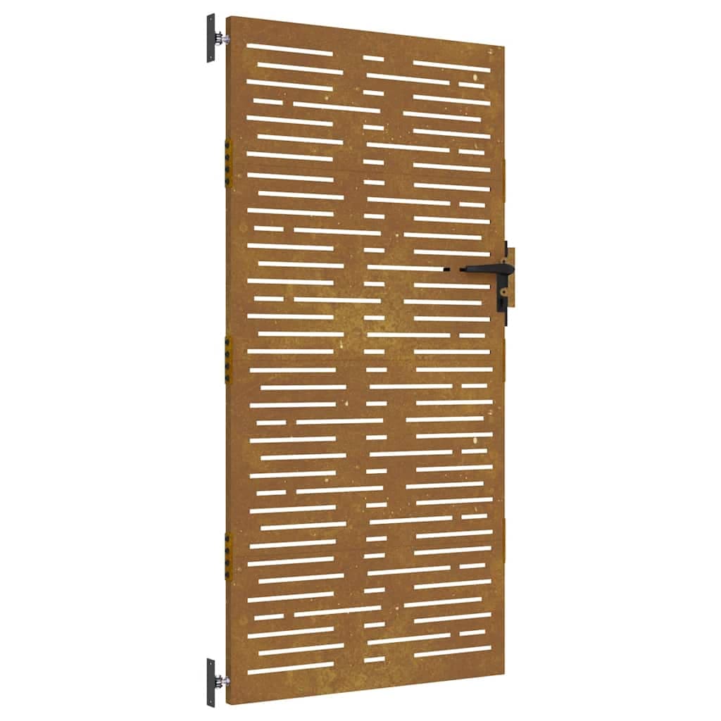 vidaXL Portão de jardim 85x175 cm aço corten design quadrados
