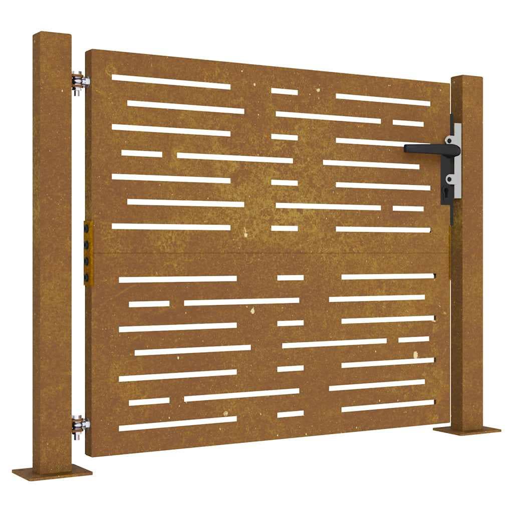 vidaXL Portão de jardim 100x75 cm em aço corten com design quadrado