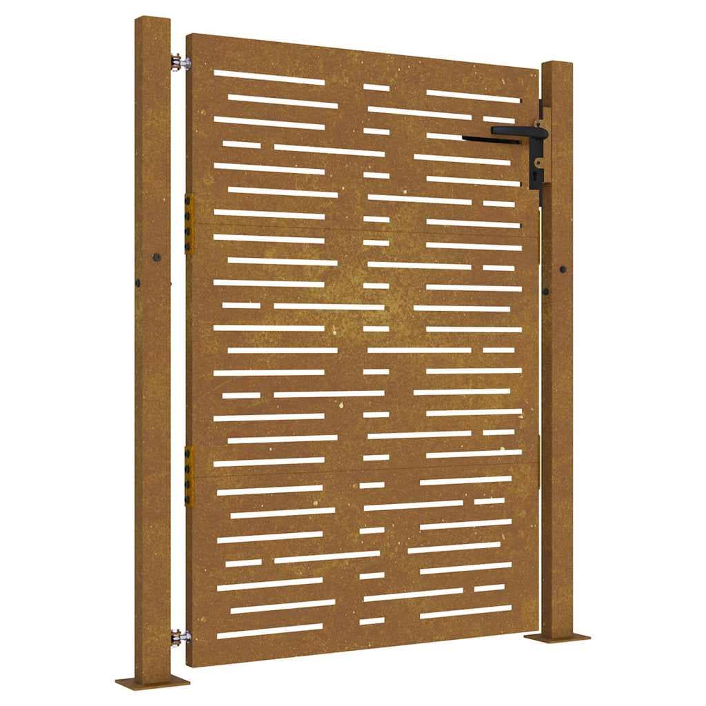 vidaXL Portão de Jardim 105x155 cm Aço Corten Design Quadrados - 2869439200