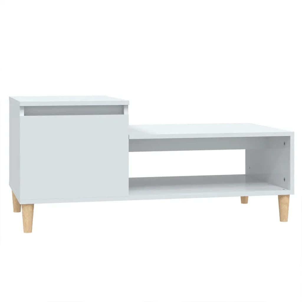 vidaXL Mesa de centro 100x50x45 cm derivados madeira branco brilhante