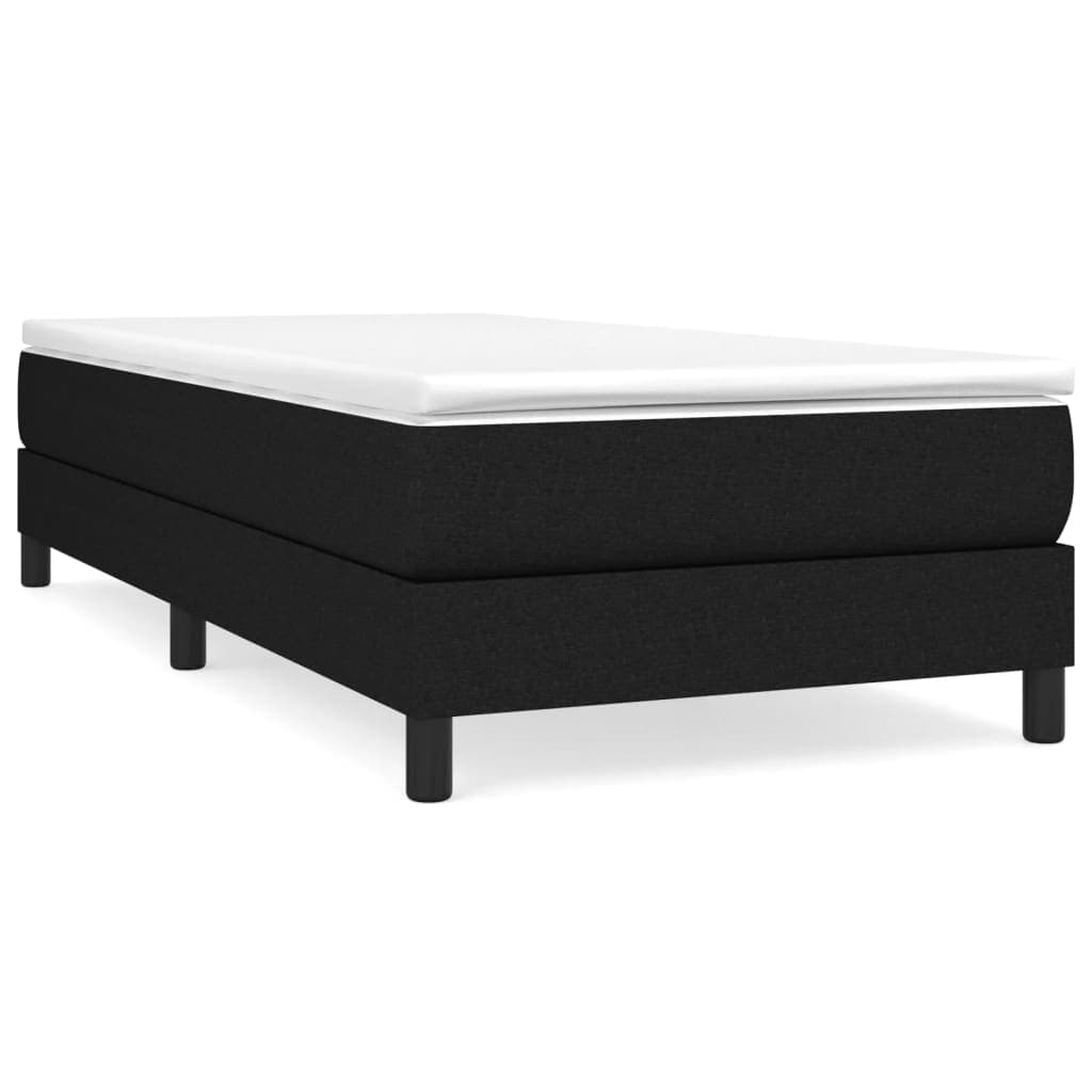 vidaXL Estrutura de cama com molas 90x190 cm tecido preto