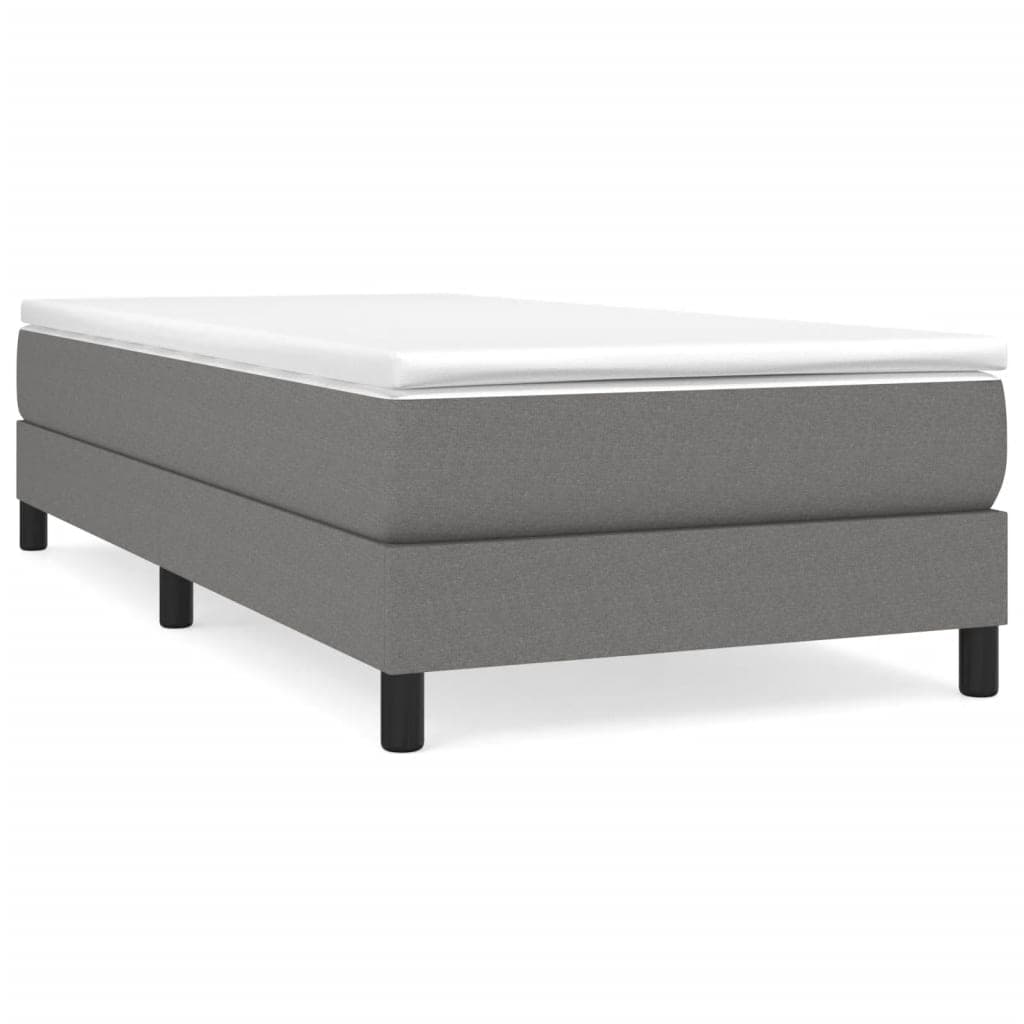vidaXL Estrutura de cama com molas 90x200 cm tecido cinzento-escuro