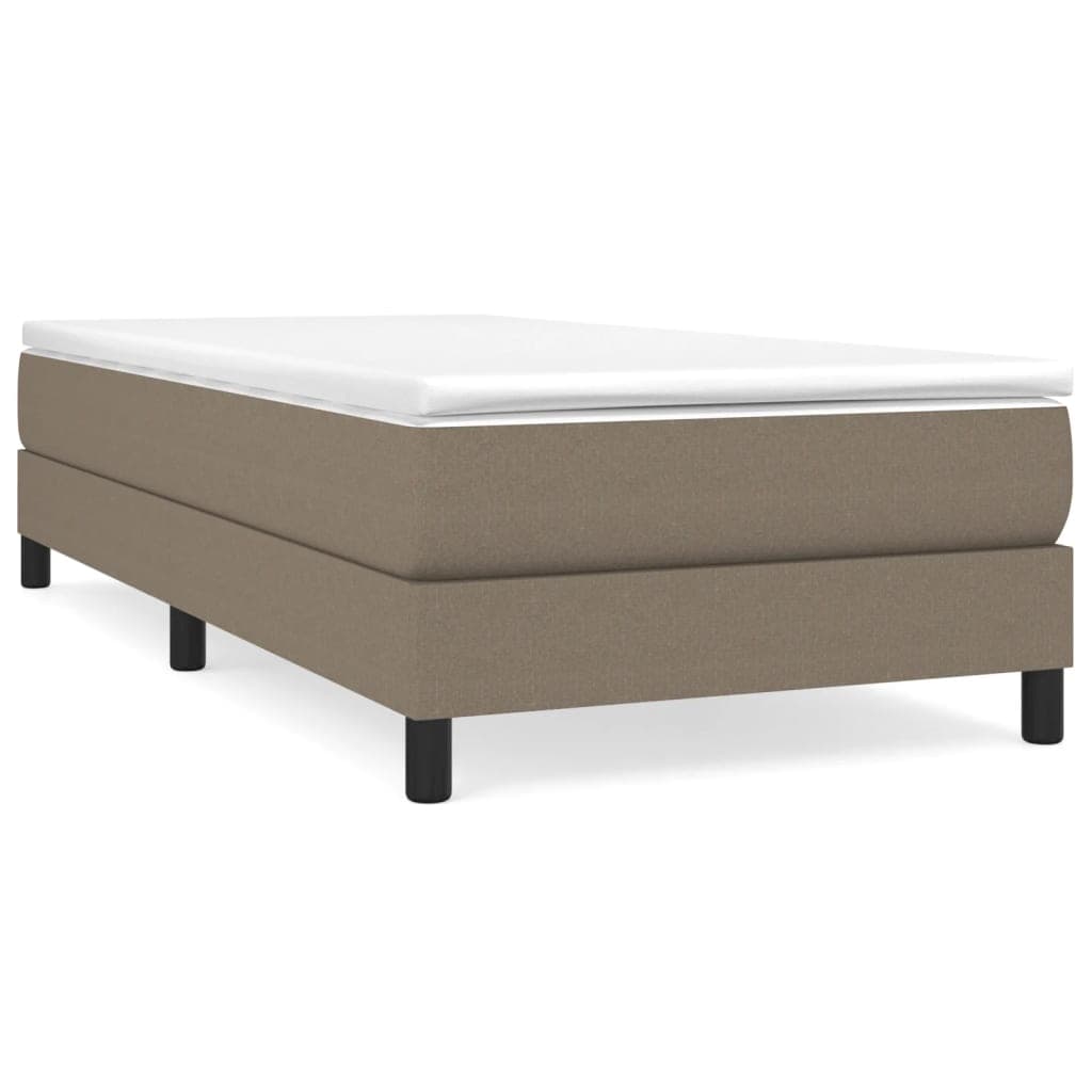 vidaXL Estrutura de cama com molas sem colchão 90x200 cm tecido cinza-acastanhado