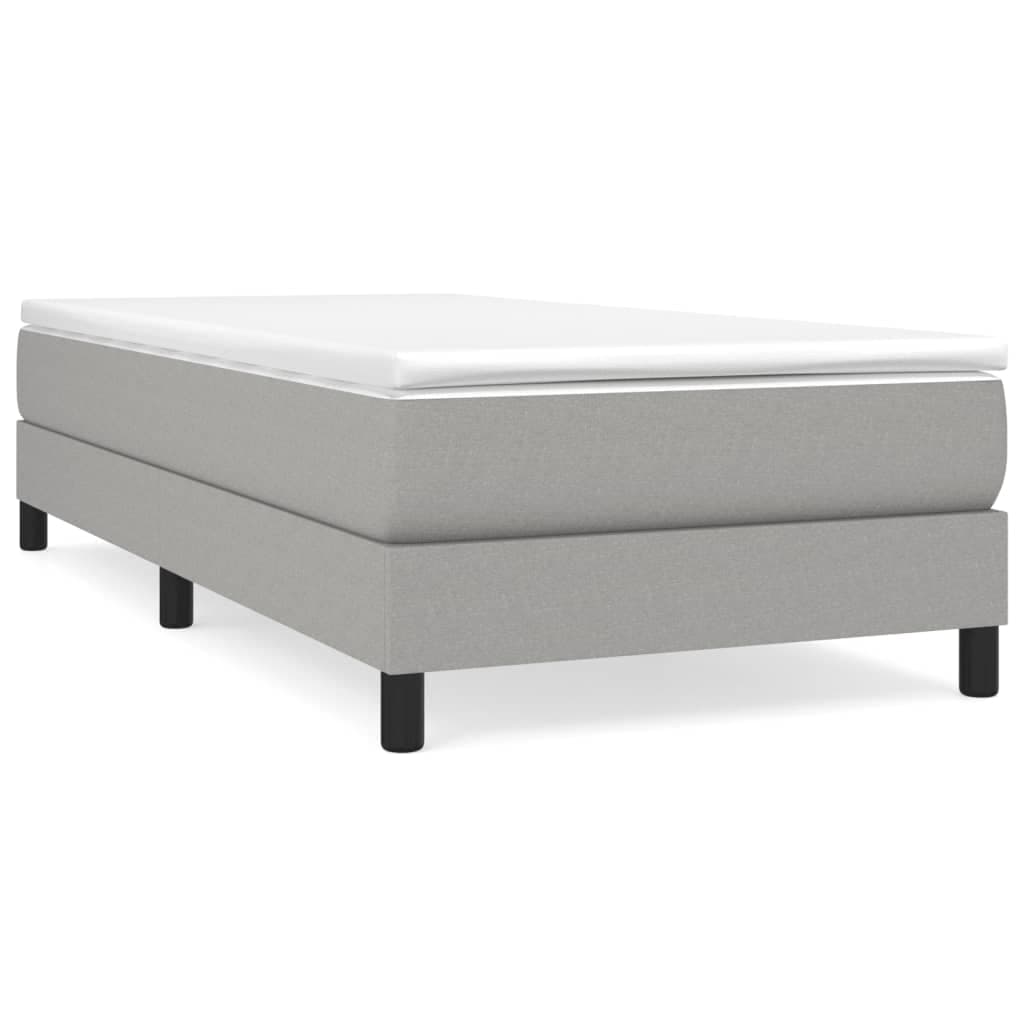 vidaXL Estrutura de cama com molas 100x200 cm tecido cinzento-claro
