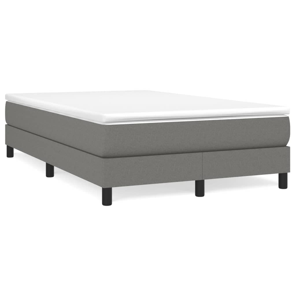 vidaXL Estrutura de cama com molas 120x200 cm tecido cinzento-escuro