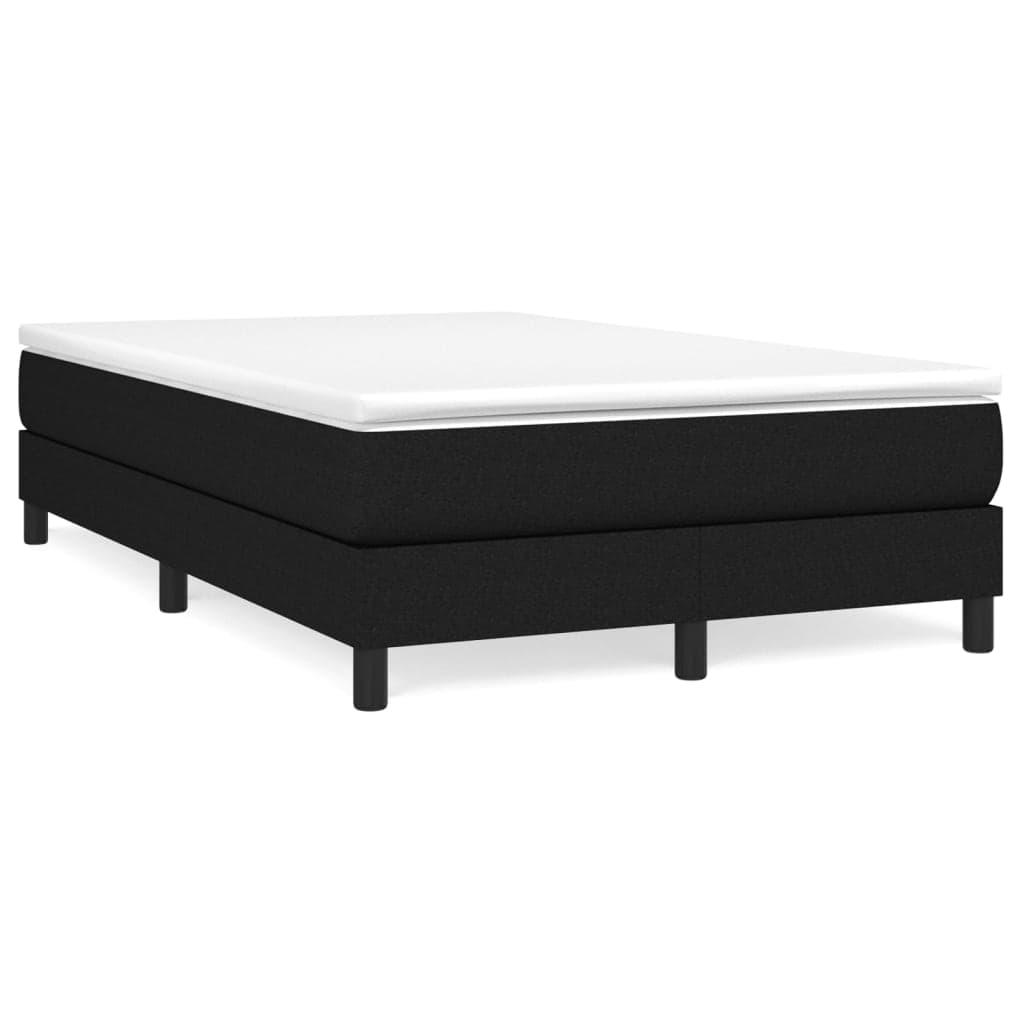 vidaXL Estrutura de cama com molas 120x200 cm tecido preto