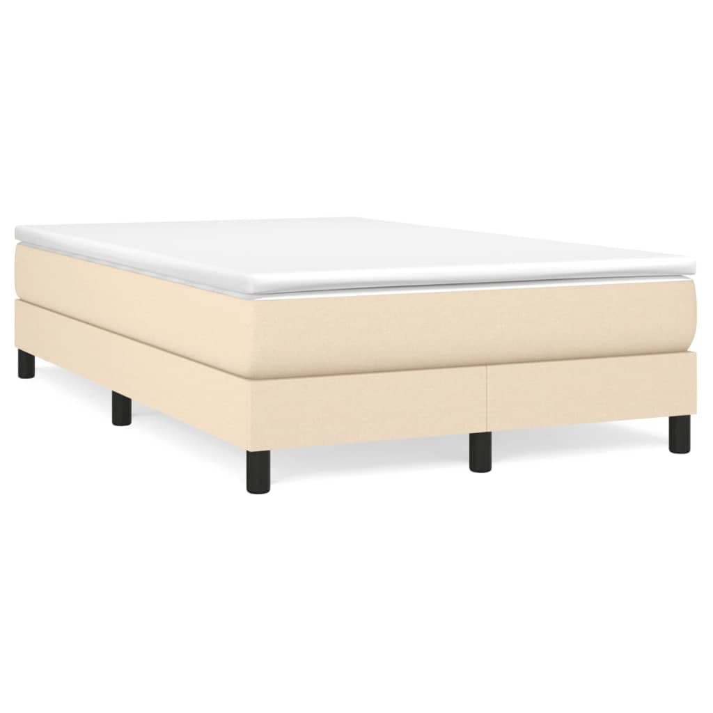 vidaXL Estrutura de cama com molas 120x200 cm tecido cor creme