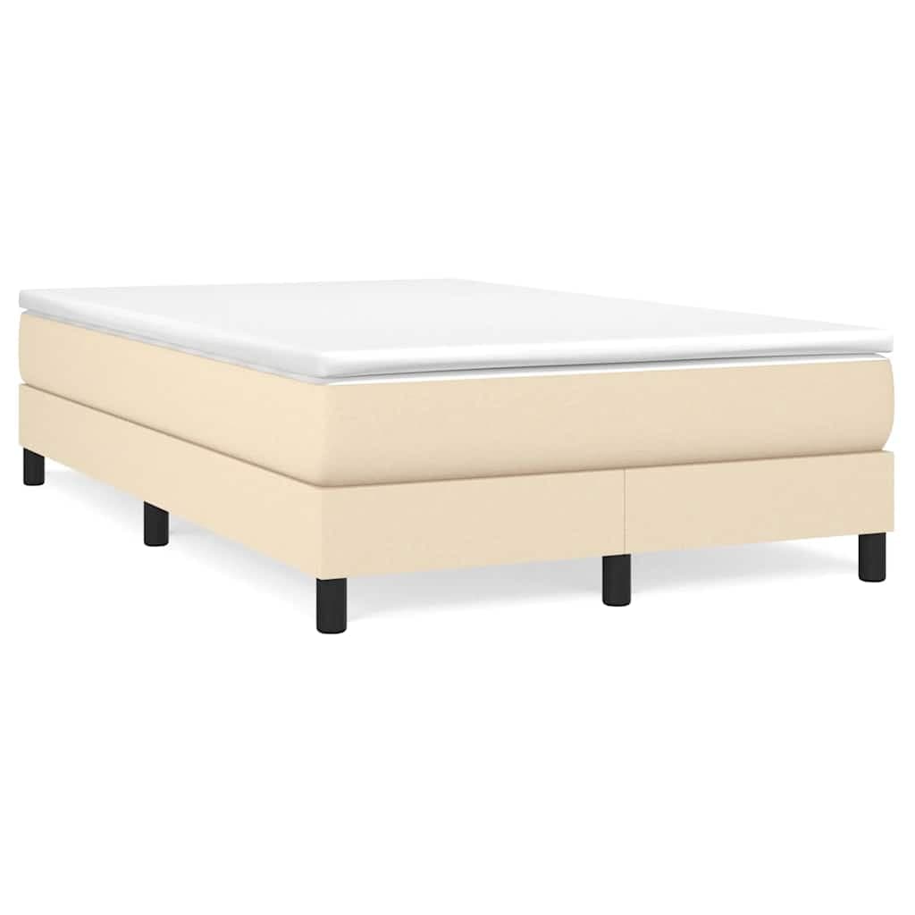 vidaXL Estrutura de cama com molas 120x200 cm tecido cor creme