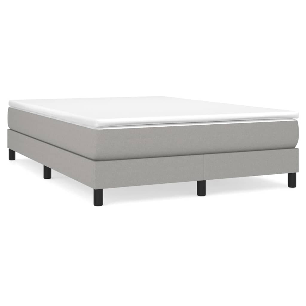 vidaXL Estrutura de cama com molas 140x190 cm tecido cinzento-claro