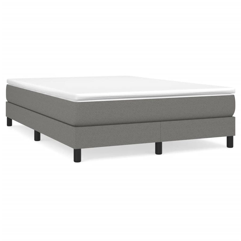 vidaXL Estrutura de cama com molas 140x190 cm tecido cinzento-escuro