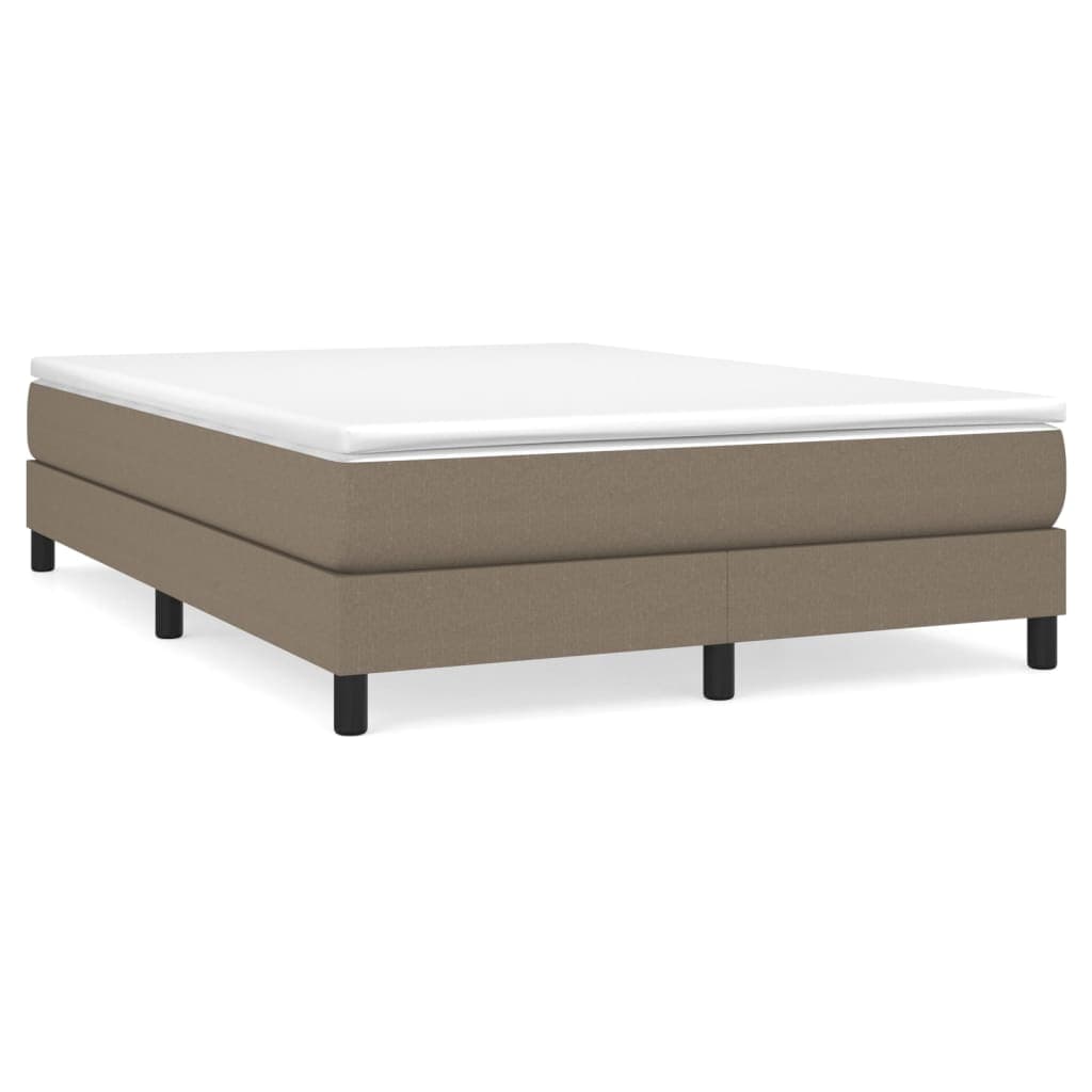 vidaXL Estrutura de cama com molas 140x190 cm tecido castanho-acinzentado