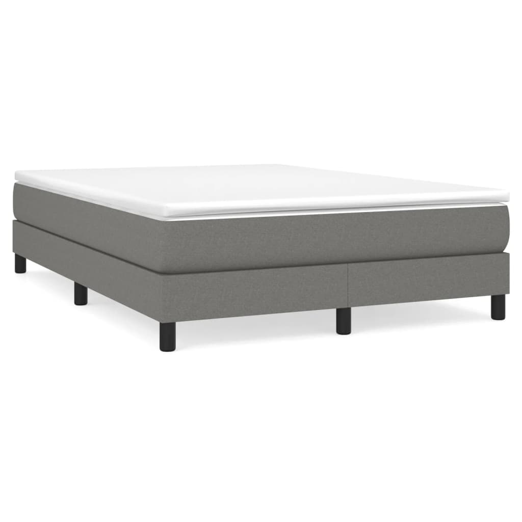 vidaXL Estrutura de cama com molas 140x200 cm tecido cinzento-escuro