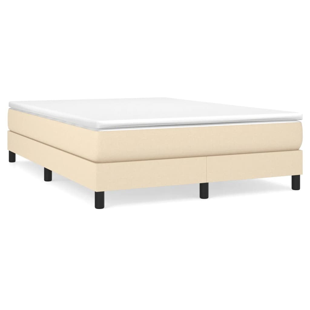 vidaXL Estrutura de cama com molas 140x200 cm tecido cor creme