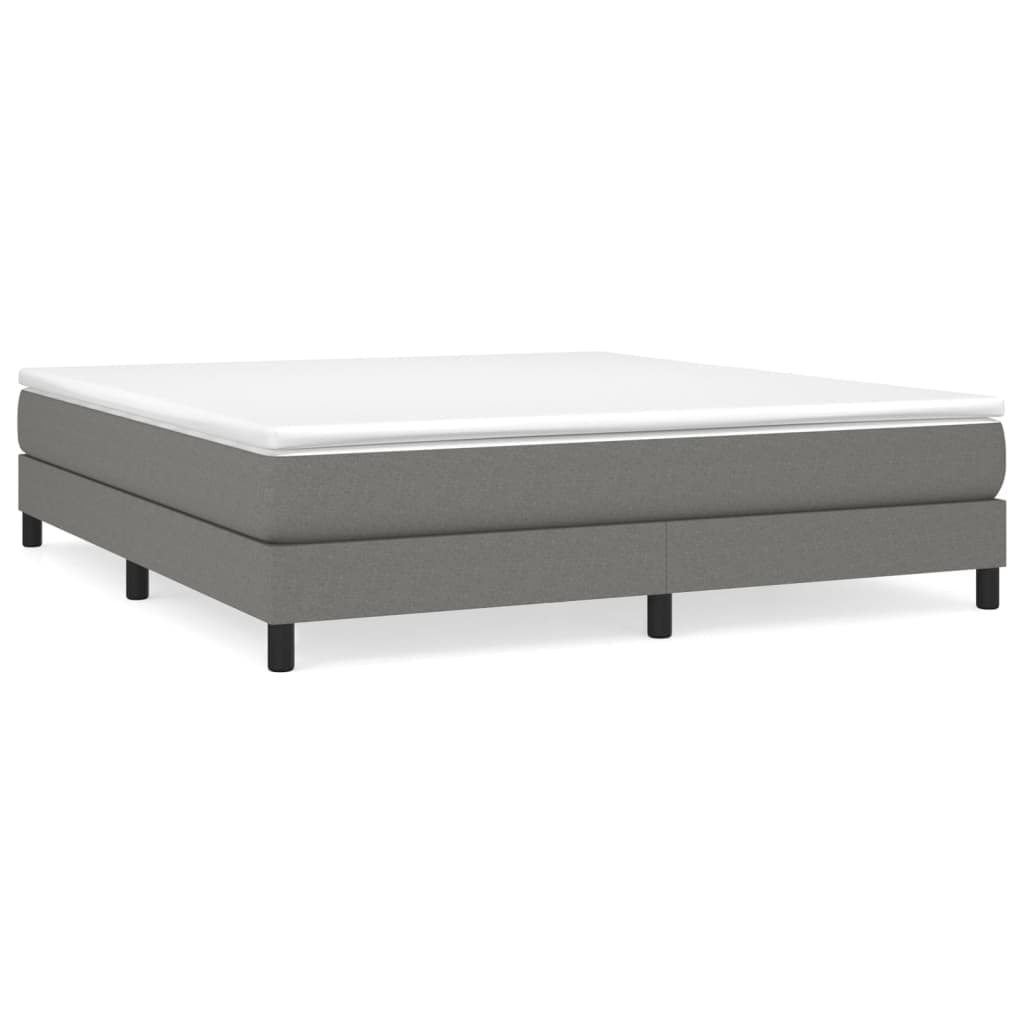 vidaXL Estrutura de cama com molas 160x200 cm tecido cinzento-escuro