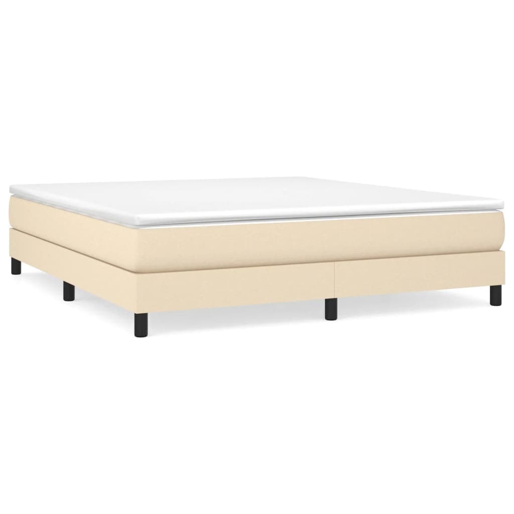 vidaXL Estrutura de cama com molas 180x200 cm tecido cor creme