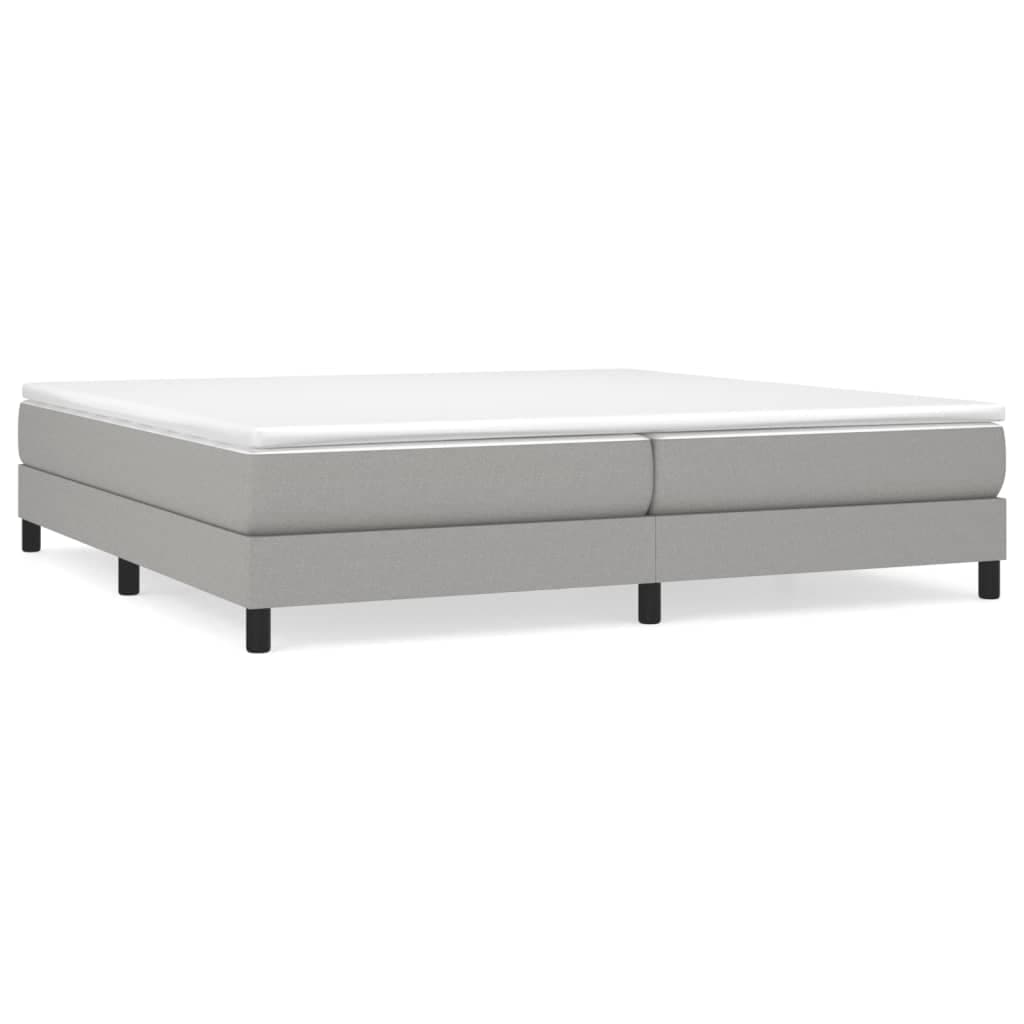 vidaXL Estrutura de cama com molas 200x200 cm tecido cinzento-claro