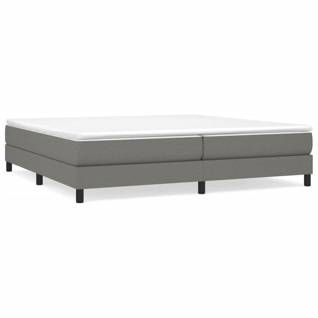 vidaXL Estrutura de cama com molas 200x200 cm tecido cinzento-escuro