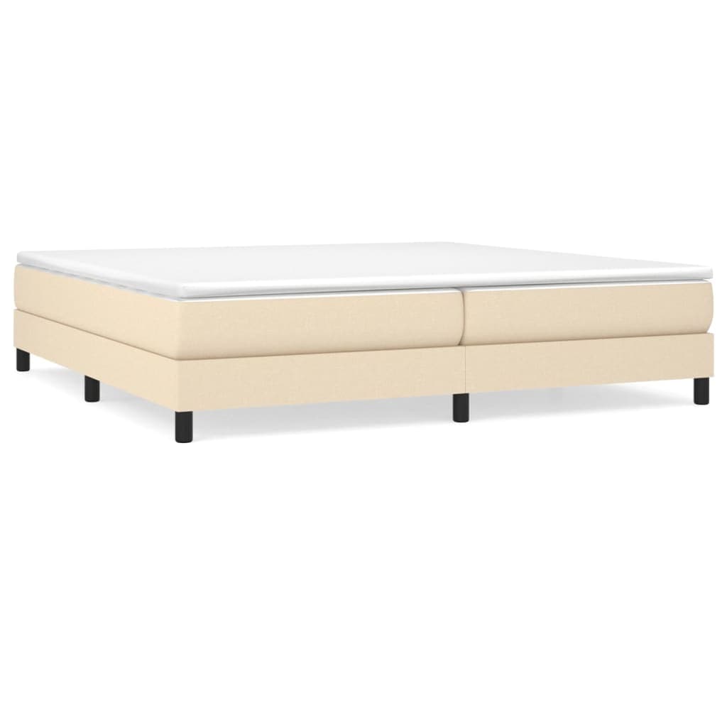 vidaXL Estrutura de cama com molas 200x200 cm tecido cor creme